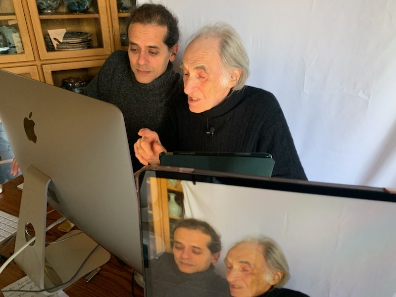 André Stern avec Arno Stern pendant le cours de formation